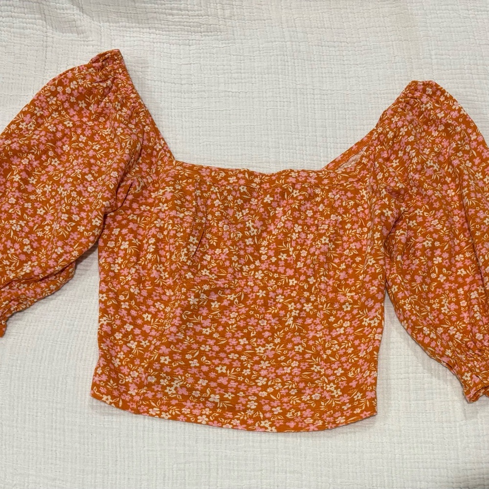 Billabong Floral Blouse - Orange and Pink